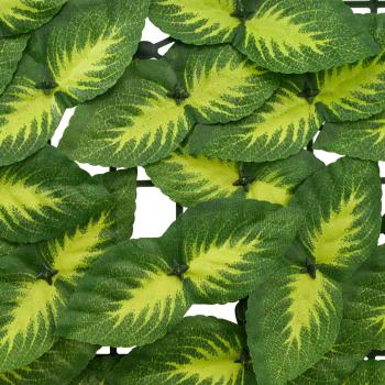 Balkonsichtschutz mit Blättern Grün und Gelb 200 x 75 cm