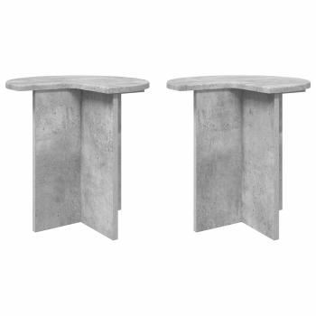 Beistelltisch 2 Stk. Betongrau Ø 39 x 38 cm Holzwerkstoff