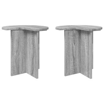 Beistelltisch 2 Stk. Sonoma-Grau Ø 39 x 38 cm Holzwerkstoff