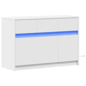 TV-Schrank mit LED-Beleuchtung Weiß 91x34x61 cm Holzwerkstoff