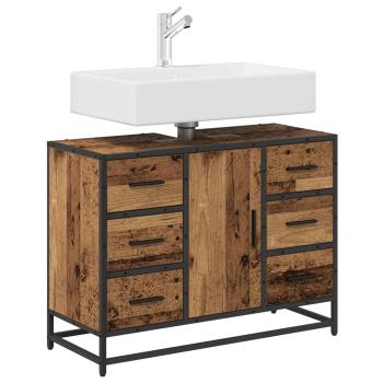 Badezimmerschrank Altholz 80 x 33 x 60 cm Holzwerkstoff