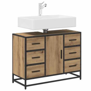 Badezimmerschrank Artisan-Eiche 80 x 33 x 60 cm Holzwerkstoff