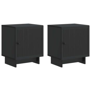 Nachttisch 2 stk. Schwarz 43 x 34,5 x 50 cm Holzwerkstoff
