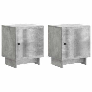 Nachttisch 2 stk. Betongrau 43 x 34,5 x 50 cm Holzwerkstoff