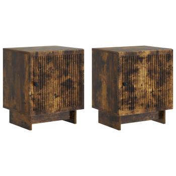 Nachttisch 2 stk. Geräucherte Eiche 43 x 34,5 x 50 cm