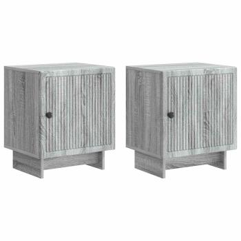 Nachttisch 2 stk. Graues Sonoma 43 x 34,5 x 50 cm Holzwerkstoff