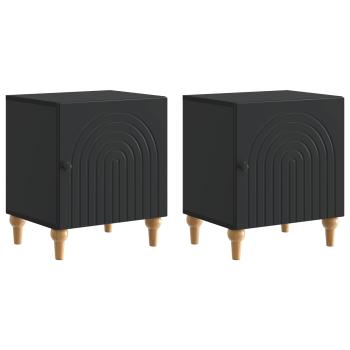 Nachttisch 2 stk. Schwarz 43 x 34,5 x 50 cm Holzwerkstoff