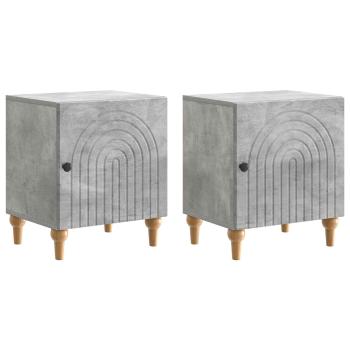 Nachttisch 2 stk. Betongrau 43 x 34,5 x 50 cm Holzwerkstoff