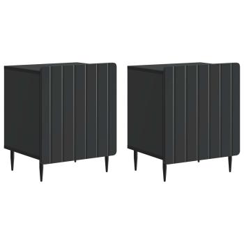 Nachttisch 2 Stk. Schwarz 43 x 34,5 x 52 cm Holzwerkstoff