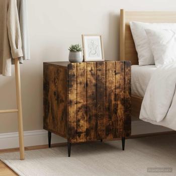 ARDEBO.de - Nachttisch 2 Stk. Räuchereiche 43 x 34,5 x 52 cm Holzwerkstoff