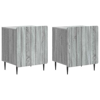 Nachttisch 2 Stk. Sonoma-Grau 43 x 34,5 x 52 cm Holzwerkstoff