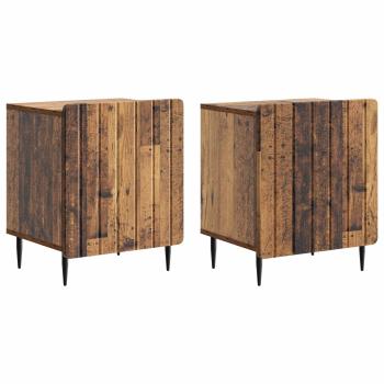 Nachttisch 2 Stk. Altholz 43 x 34,5 x 52 cm Holzwerkstoff