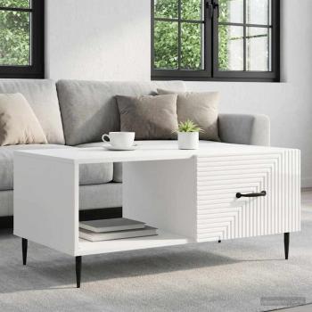 ARDEBO.de - Couchtisch Hochglanz Weiß 90 x 50 x 40 cm Holzwerkstoff