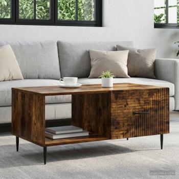 ARDEBO.de - Couchtisch Geräucherte Eiche 90 x 50 x 40 cm Holzwerkstoff