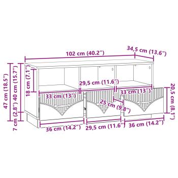 TV-Schränk Sonoma-Eiche 102 x 34,5 x 47 cm Holzwerkstoff