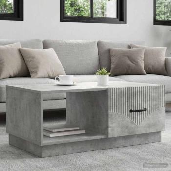 ARDEBO.de - Couchtisch Betongrau 90 x 50 x 37 cm Holzwerkstoff