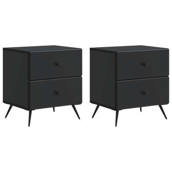 Nachttisch 2 Stk. Schwarz 43 x 34,5 x 47,5 cm Holzwerkstoff