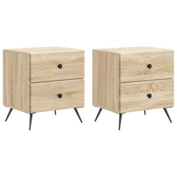 Nachttisch 2 Stk. Sonoma-Eiche 43 x 34,5 x 47,5 cm