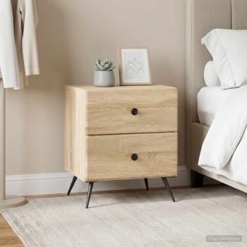 Nachttisch 2 Stk. Sonoma-Eiche 43 x 34,5 x 47,5 cm