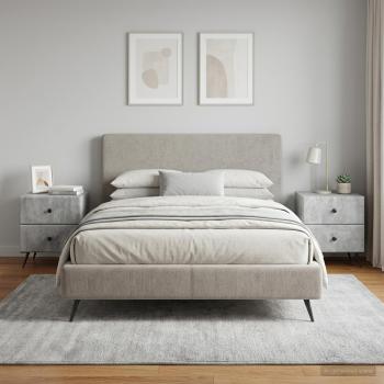 ARDEBO.de - Nachttisch 2 Stk. Betongrau 43 x 34,5 x 47,5 cm Holzwerkstoff