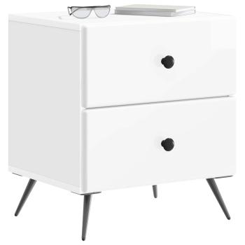 Nachttisch Hochglanz Weiß 43 x 34,5 x 47,5 cm Holzwerkstoff