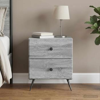 ARDEBO.de - Nachttisch Sonoma-Grau 43 x 34,5 x 47,5 cm Holzwerkstoff