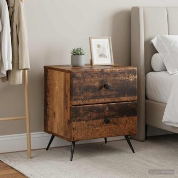 ARDEBO.de - Nachttisch 2 Stk. Altholz 43 x 34,5 x 47,5 cm Holzwerkstoff