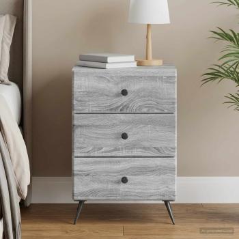 ARDEBO.de - Nachttisch Sonoma-Grau 43 x 41 x 66,5 cm Holzwerkstoff