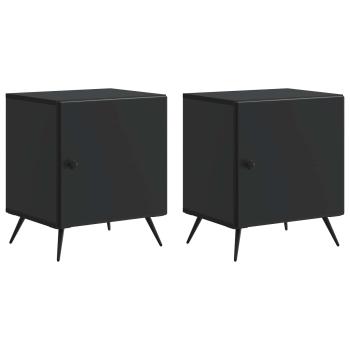 Nachttisch 2 stk. Schwarz 43 x 34,5 x 50 cm Holzwerkstoff