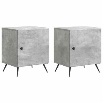 Nachttisch 2 stk. Betongrau 43 x 34,5 x 50 cm Holzwerkstoff