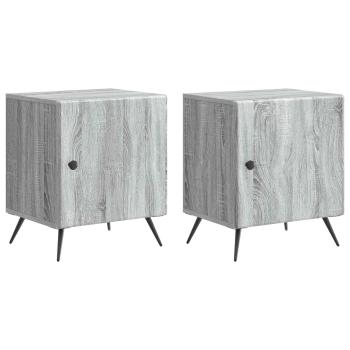 Nachttisch 2 stk. Graues Sonoma 43 x 34,5 x 50 cm Holzwerkstoff