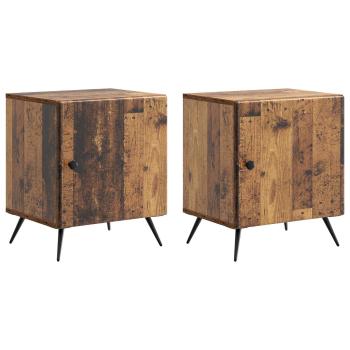 Nachttisch 2 Stk. Altholz 43 x 34,5 x 50 cm Holzwerkstoff