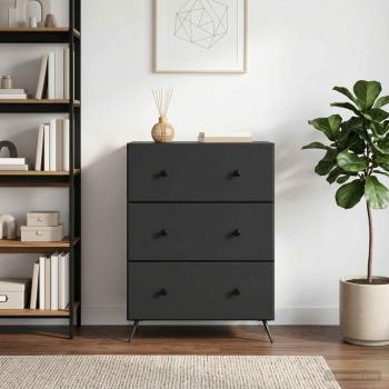 ARDEBO.de - Schubladenschrank 66 x 34,5 x 90 cm Holzwerkstoff Schwarz