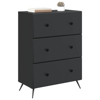 Schubladenschrank 66 x 34,5 x 90 cm Holzwerkstoff Schwarz