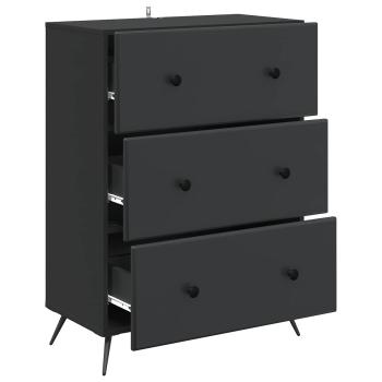 Schubladenschrank 66 x 34,5 x 90 cm Holzwerkstoff Schwarz