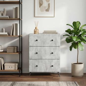 ARDEBO.de - Schubladenschrank 66 x 34,5 x 90 cm Holzwerkstoff Betongrau