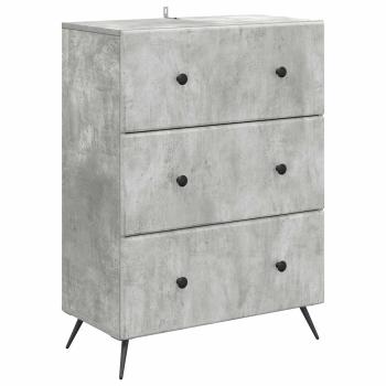 Schubladenschrank 66 x 34,5 x 90 cm Holzwerkstoff Betongrau