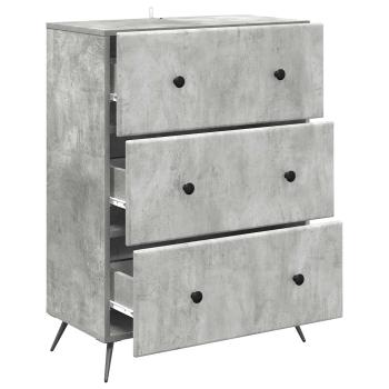 Schubladenschrank 66 x 34,5 x 90 cm Holzwerkstoff Betongrau