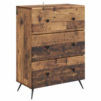 Schubladenschrank 66 x 34,5 x 90 cm Holzwerkstoff Altholz