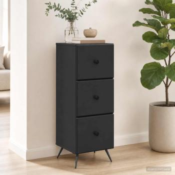 ARDEBO.de - Schubladenschrank Schwarz 33 x 34,5 x 90 cm Holzwerkstoff
