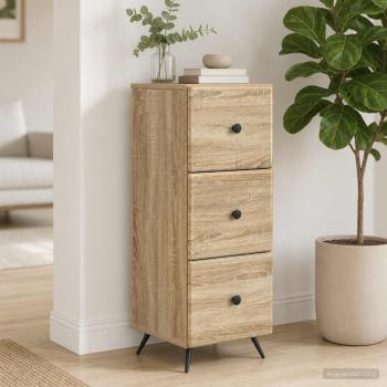 ARDEBO.de - Schubladenschrank Sonoma-Eiche 33 x 34,5 x 90 cm Holzwerkstoff