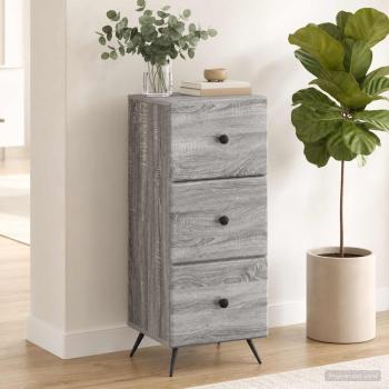 ARDEBO.de - Schubladenschrank Graues Sonoma 33 x 34,5 x 90 cm Holzwerkstoff
