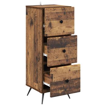 Schubladenschrank Altholz 33 x 34,5 x 90 cm Holzwerkstoff