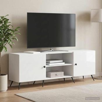 ARDEBO.de - TV-Schränk 150 x 31 x 50 cm Hochglanz Weiß Holzwerkstoff