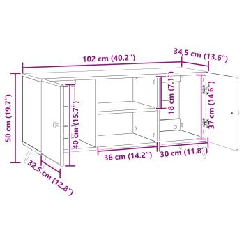 TV-Schränk Schwarz 102 x 34,5 x 50 cm Holzwerkstoff