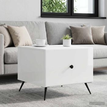 ARDEBO.de - Couchtisch Hochglanz Weiß 49 x 50 x 40 cm Holzwerkstoff
