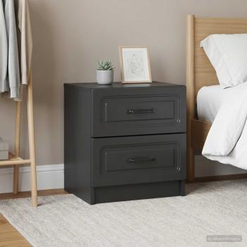 ARDEBO.de - Nachttisch 2 Stk. Schwarz 43 x 34,5 x 44,5 cm Holzwerkstoff