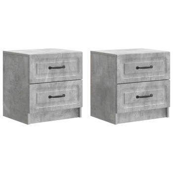 Nachttisch 2 Stk. Betongrau 43 x 34,5 x 44,5 cm Holzwerkstoff