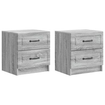 Nachttisch 2 Stk. Sonoma-Grau 43 x 34,5 x 44,5 cm Holzwerkstoff