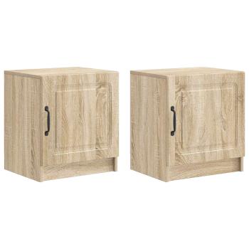 Nachttisch 2 Stk. Sonoma-Eiche 43 x 34,5 x 47 cm Holzwerkstoff